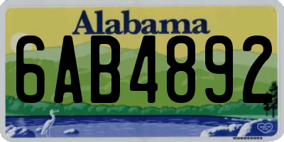 AL license plate 6AB4892