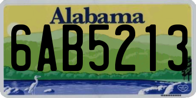 AL license plate 6AB5213