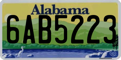 AL license plate 6AB5223