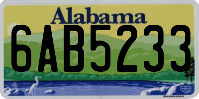 AL license plate 6AB5233