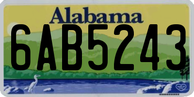 AL license plate 6AB5243