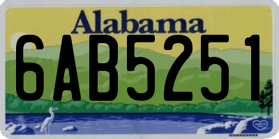 AL license plate 6AB5251