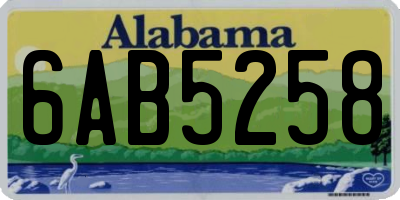 AL license plate 6AB5258