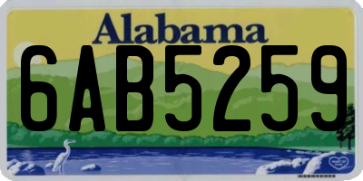 AL license plate 6AB5259