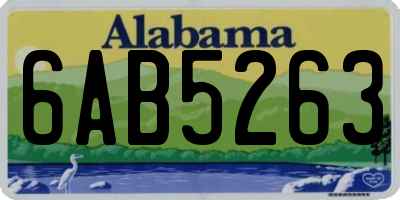 AL license plate 6AB5263
