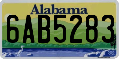 AL license plate 6AB5283