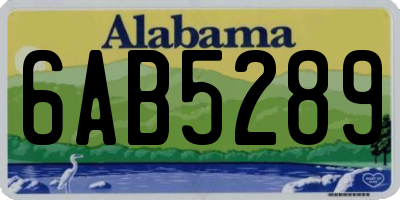AL license plate 6AB5289