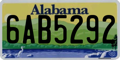 AL license plate 6AB5292