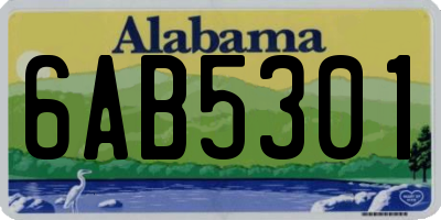 AL license plate 6AB5301