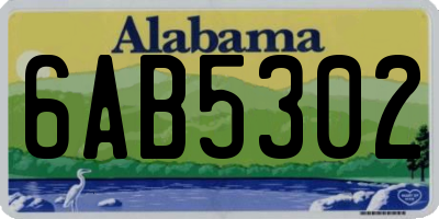 AL license plate 6AB5302