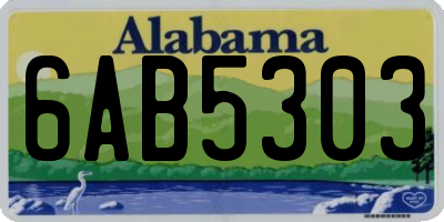 AL license plate 6AB5303