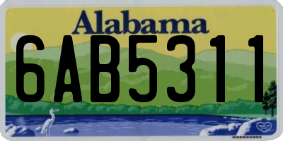 AL license plate 6AB5311