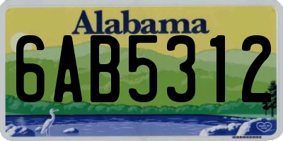 AL license plate 6AB5312