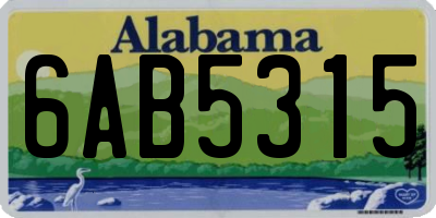 AL license plate 6AB5315