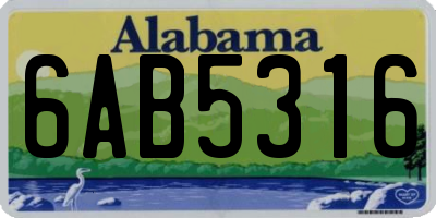 AL license plate 6AB5316