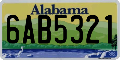 AL license plate 6AB5321