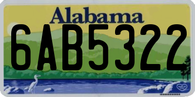 AL license plate 6AB5322