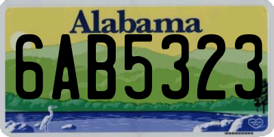 AL license plate 6AB5323