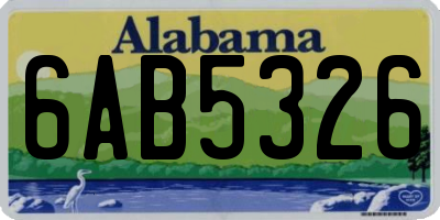 AL license plate 6AB5326