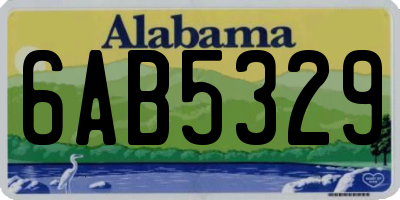 AL license plate 6AB5329