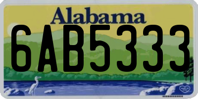 AL license plate 6AB5333