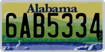 AL license plate 6AB5334