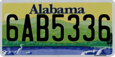 AL license plate 6AB5336