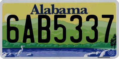 AL license plate 6AB5337