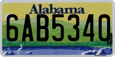 AL license plate 6AB5340