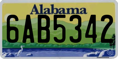 AL license plate 6AB5342
