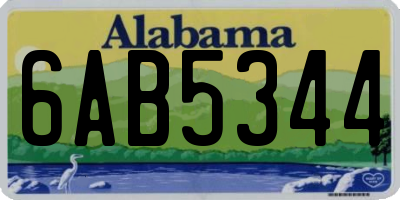 AL license plate 6AB5344