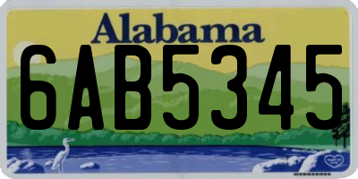 AL license plate 6AB5345