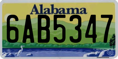 AL license plate 6AB5347