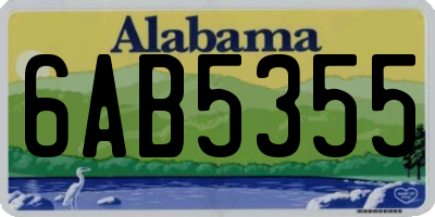 AL license plate 6AB5355