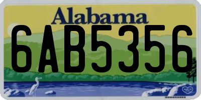 AL license plate 6AB5356