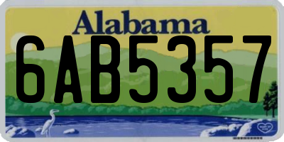 AL license plate 6AB5357