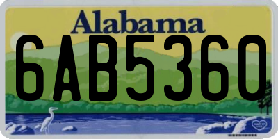 AL license plate 6AB5360