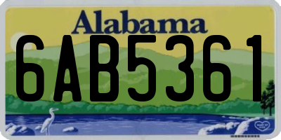 AL license plate 6AB5361