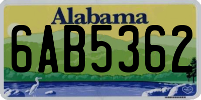 AL license plate 6AB5362