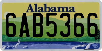 AL license plate 6AB5366
