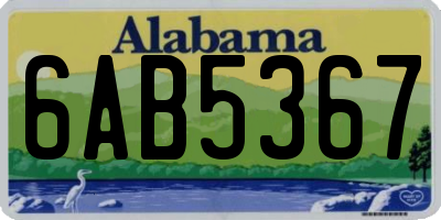 AL license plate 6AB5367
