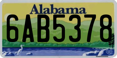 AL license plate 6AB5378
