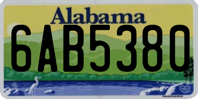 AL license plate 6AB5380