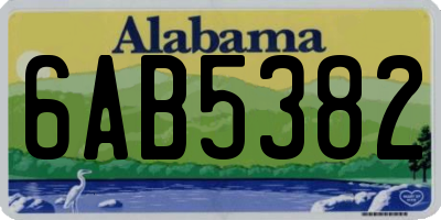 AL license plate 6AB5382