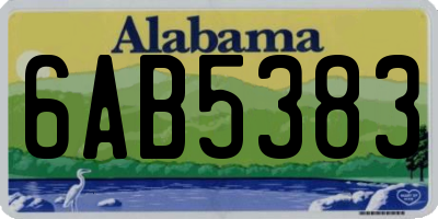 AL license plate 6AB5383