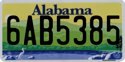AL license plate 6AB5385