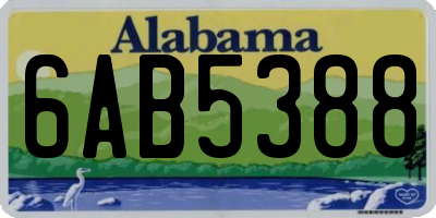AL license plate 6AB5388