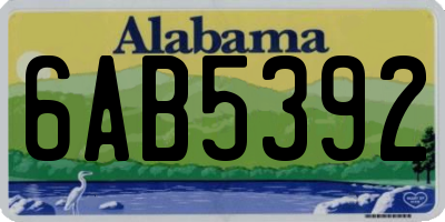 AL license plate 6AB5392
