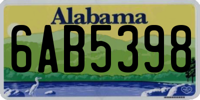 AL license plate 6AB5398