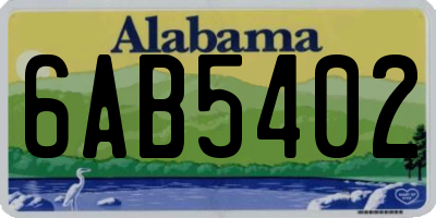 AL license plate 6AB5402